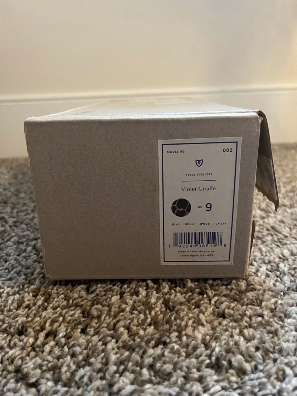 Rothy's The Pointe in Violet Giraffe Print, Size 9 - Picture 5 of 6